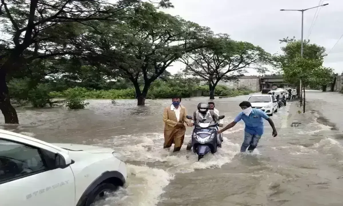 పెద్దపల్లి జిల్లాలో దంచికొడుతున్న వానలు పెద్దపల్లి జిల్లాలో దంచికొడుతున్న వానలు