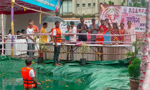 Navi Mumbai: పీఎంసీ ఏరియాలో 5వ రోజు 13,495 గణపతి విగ్రహాల నిమజ్జనం