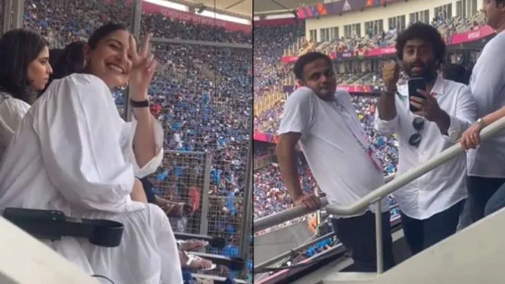 IND vs PAK Match: అరిజిత్ సింగ్ కెమెరాకు అనుష్క శర్మ ఫోజులు IND vs PAK Match: అరిజిత్ సింగ్ కెమెరాకు అనుష్క శర్మ ఫోజులు