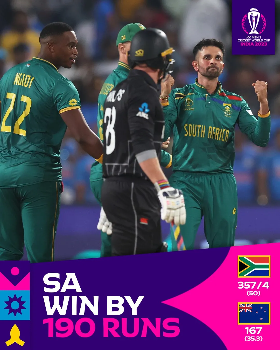 CWC 2023:  సెమీస్లోకి దక్షిణాఫ్రికా CWC 2023:  సెమీస్లోకి దక్షిణాఫ్రికా