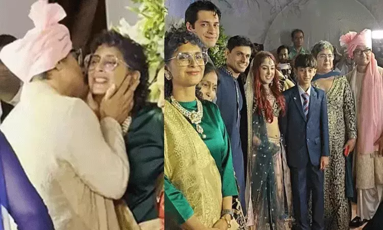 కూతురు పెళ్లిలో అమీర్ స్పెషల్ అట్రాక్షన్.. మాజీ భార్యకు ముద్దులు