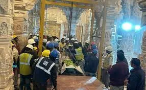 Ram Mandir రామాలయ ప్రాంగణం నుంచి గర్భ గుడికి   చేరిన రామ్ లల్లా విగ్రహం Ram Mandir రామాలయ ప్రాంగణం నుంచి గర్భ గుడికి   చేరిన రామ్ లల్లా విగ్రహం