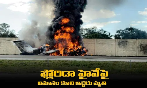 Florida : ఫ్లోరిడా హైవేపై విమానం కూలి ఇద్దరు మృతి Florida : ఫ్లోరిడా హైవేపై విమానం కూలి ఇద్దరు మృతి