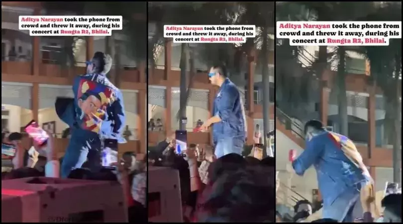 Aditya Narayan : అభిమాని ఫోన్ ని గాల్లోకి విసిరి.. మైక్ తో కొట్టిన సింగర్ Aditya Narayan : అభిమాని ఫోన్ ని గాల్లోకి విసిరి.. మైక్ తో కొట్టిన సింగర్