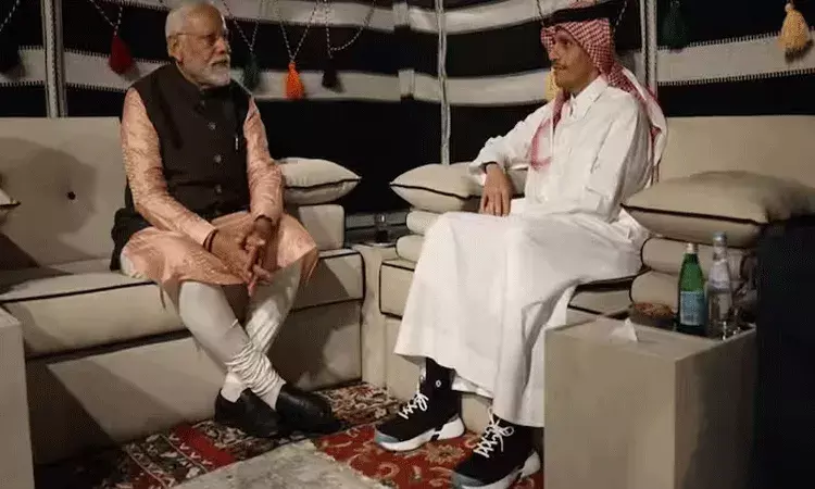 దోహా చేరుకున్న ప్రధాని.. ఏడుగురు మాజీ భారత నావికాదళ సిబ్బందికి ఖతార్ జైలు నుంచి విముక్తి దోహా చేరుకున్న ప్రధాని.. ఏడుగురు మాజీ భారత నావికాదళ సిబ్బందికి ఖతార్ జైలు నుంచి విముక్తి