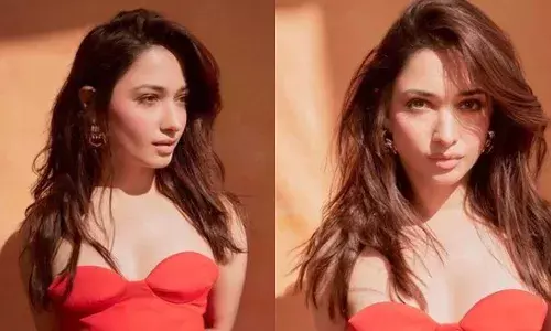 Tamannah : రెడ్ స్ట్రాప్ లెస్ గౌన్⁬లో ..   మిల్కీ బ్యూటీ