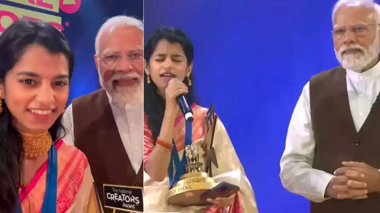 PM Modi : మోదీని సెల్ఫీ అడిగిన సింగర్ మైథిలీ PM Modi : మోదీని సెల్ఫీ అడిగిన సింగర్ మైథిలీ