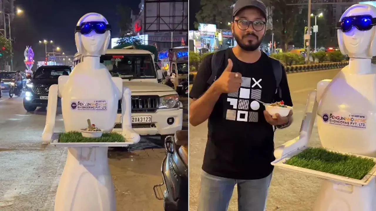 Robotic Cafe : కస్టమర్లకు సేవలందించేందుకు ఫ్యూచరిస్టిక్ రోబోట్ వెయిటర్ Robotic Cafe : కస్టమర్లకు సేవలందించేందుకు ఫ్యూచరిస్టిక్ రోబోట్ వెయిటర్