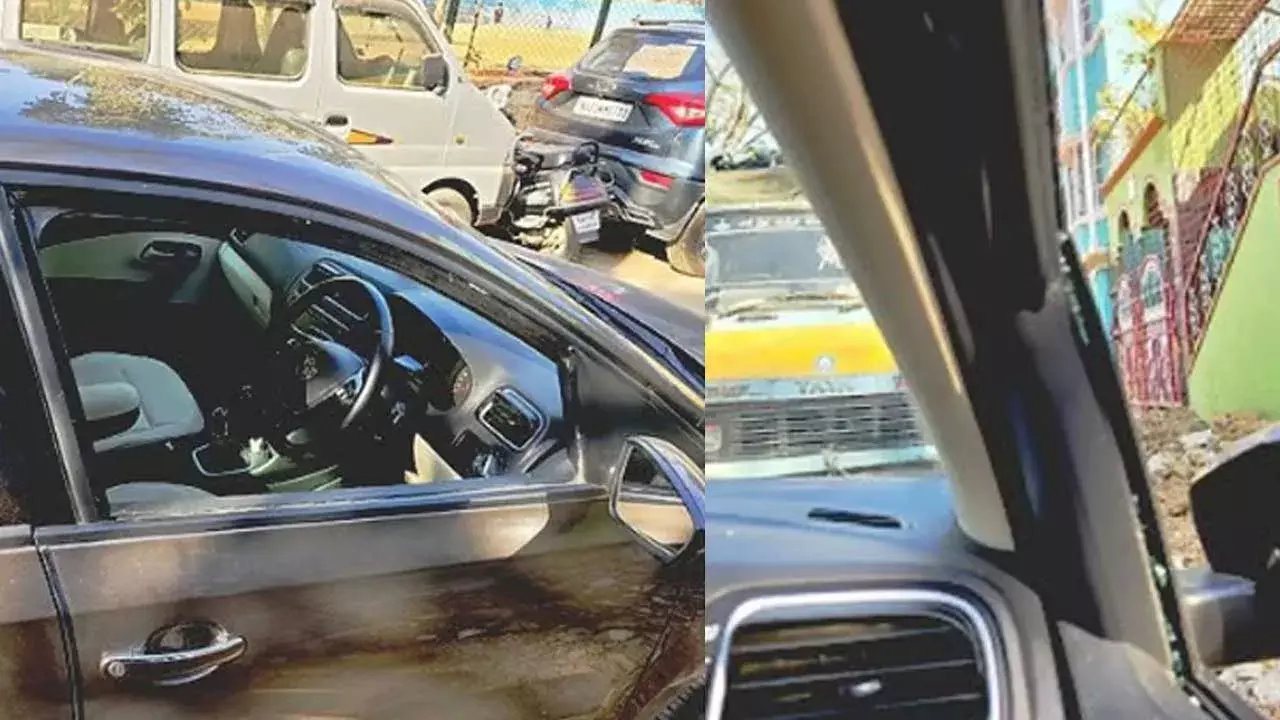 Auto Drivers : కారు కిటికీని పగులగొట్టిన రౌడీ ఆటో డ్రైవర్లు