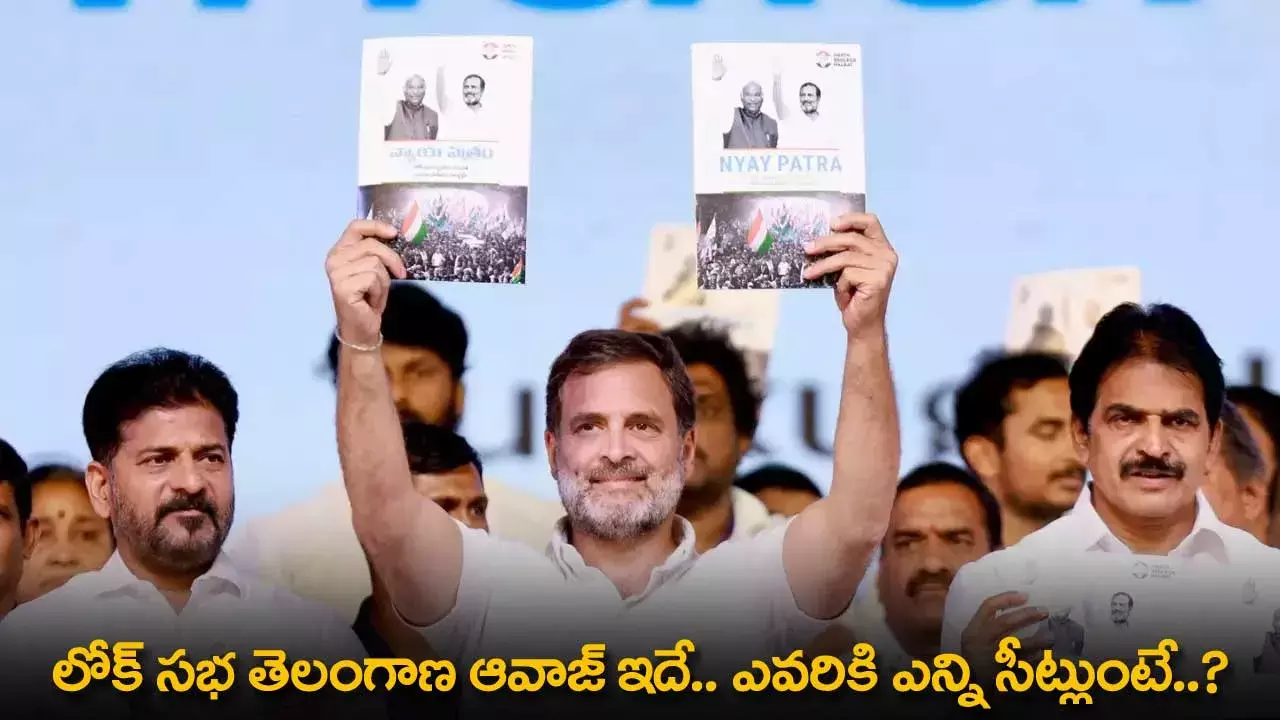 TS : లోక్ సభ తెలంగాణ ఆవాజ్ ఇదే.. ఎవరికి ఎన్ని సీట్లుంటే..? TS : లోక్ సభ తెలంగాణ ఆవాజ్ ఇదే.. ఎవరికి ఎన్ని సీట్లుంటే..?