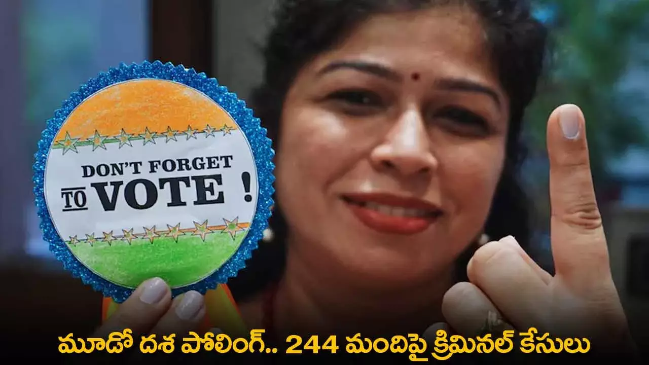 3rd Phase Polling : మూడో దశ పోలింగ్.. 244 మందిపై క్రిమినల్ కేసులు 3rd Phase Polling : మూడో దశ పోలింగ్.. 244 మందిపై క్రిమినల్ కేసులు