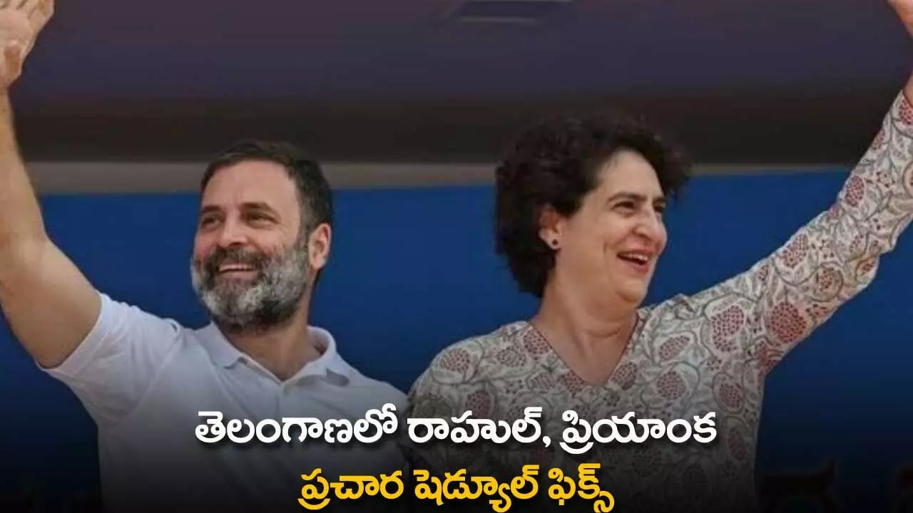 TS : తెలంగాణలో రాహుల్, ప్రియాంక ప్రచార షెడ్యూల్ ఫిక్స్ TS : తెలంగాణలో రాహుల్, ప్రియాంక ప్రచార షెడ్యూల్ ఫిక్స్