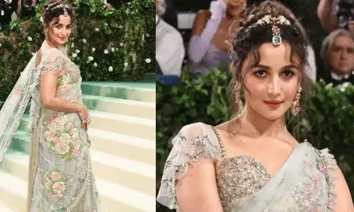 పూల చీరలో పుత్తడి బొమ్మ అలియా.. మెట్ గాలా కోసం  163 మంది కళాకారులు, 1,965 పని గంటలు