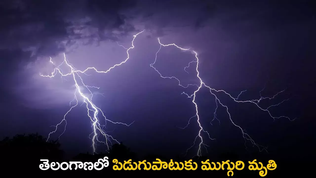 TS : తెలంగాణలో పిడుగుపాటుకు ముగ్గురి మృతి TS : తెలంగాణలో పిడుగుపాటుకు ముగ్గురి మృతి