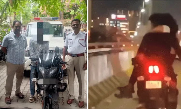 రోడ్డు మీద వెకిలి చేష్టలు.. బుద్ది చెప్పిన పోలీసులు రోడ్డు మీద వెకిలి చేష్టలు.. బుద్ది చెప్పిన పోలీసులు