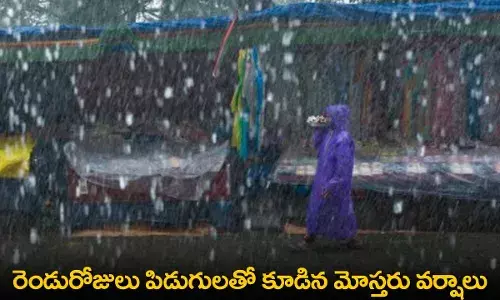AP : రెండురోజులు పిడుగులతో కూడిన మోస్తరు వర్షాలు AP : రెండురోజులు పిడుగులతో కూడిన మోస్తరు వర్షాలు