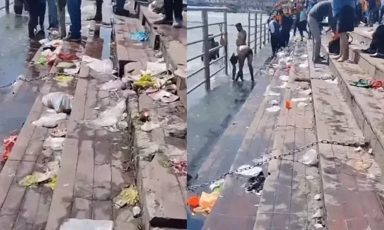 హరిద్వార్‌లోని గంగా ఘాట్‌ పరిస్థితి.. వీడియో వైరల్