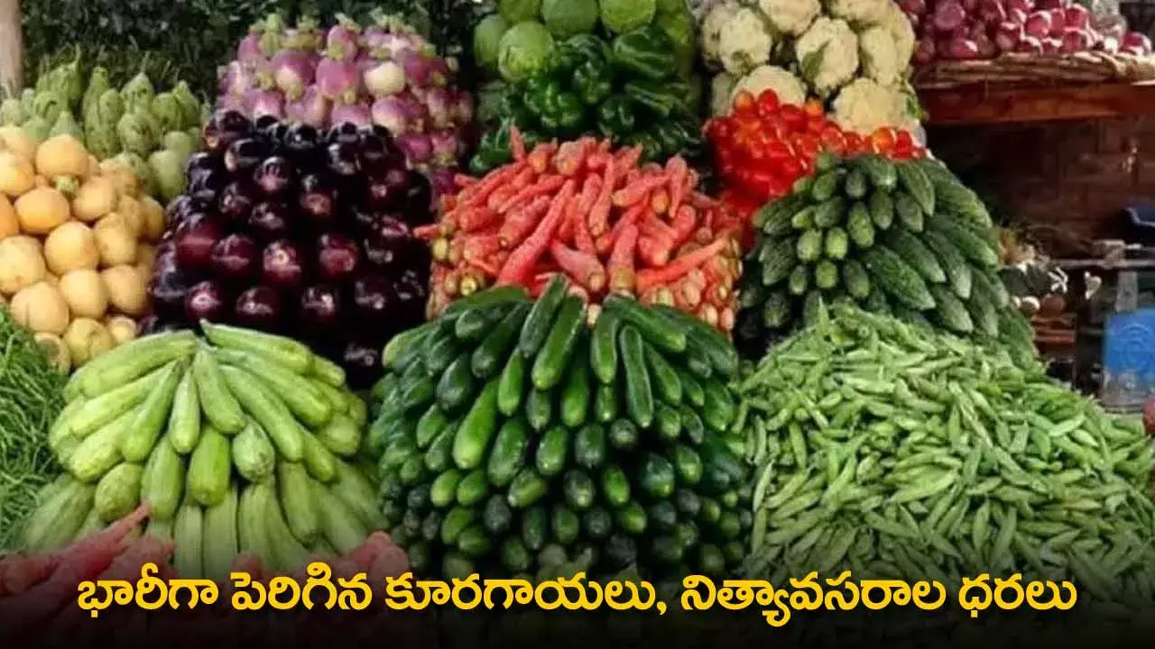 Vegetable Prices : భారీగా పెరిగిన కూరగాయలు, నిత్యావసరాల ధరలు Vegetable Prices : భారీగా పెరిగిన కూరగాయలు, నిత్యావసరాల ధరలు