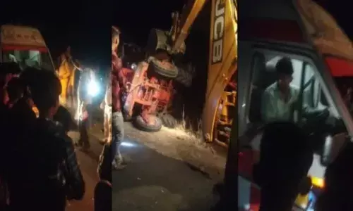 M P Road Accident పెళ్లి బృందంతో వెళ్తున్న ట్రాక్టర్​ బోల్తా