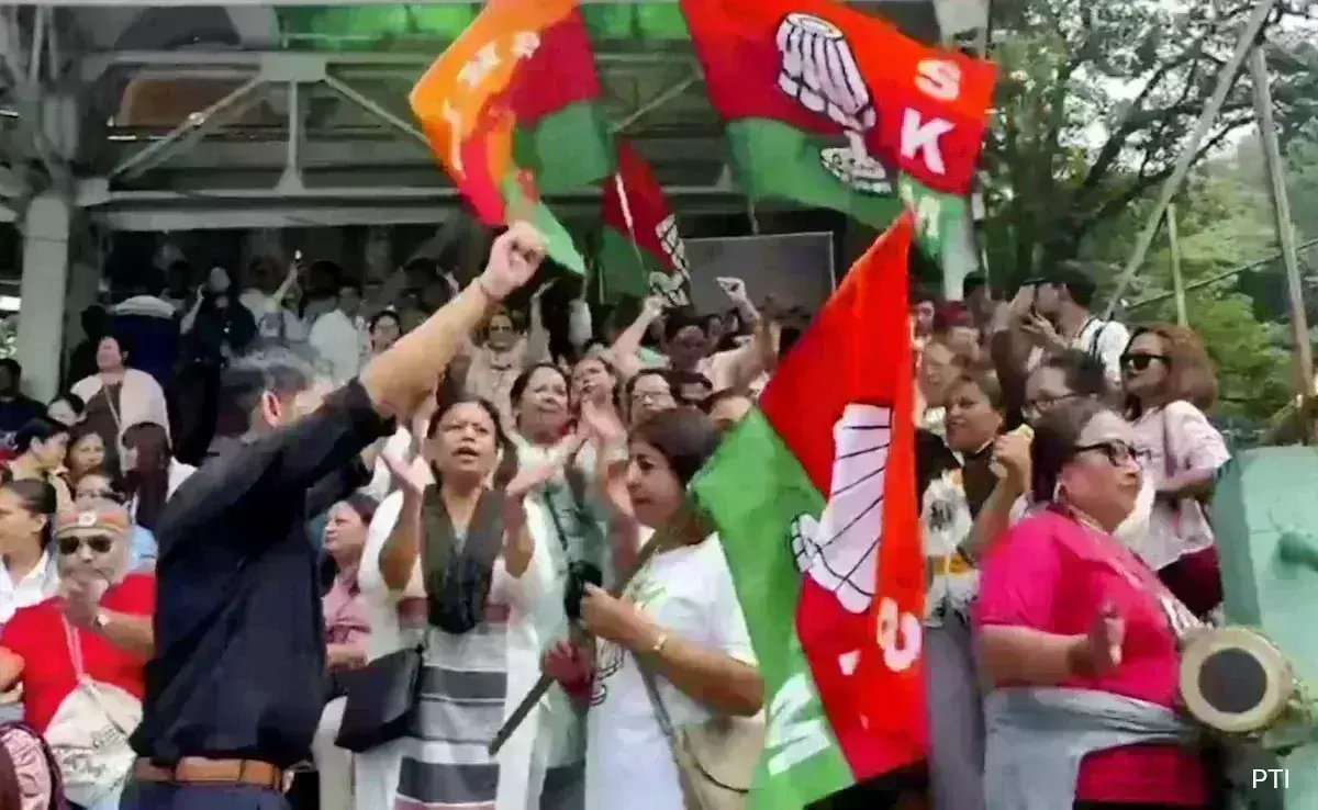 Sikkim : సిక్కింలో ఎస్‌కేఎం ప్రభంజనం,32 స్థానాలకుగానూ 31 కైవసం