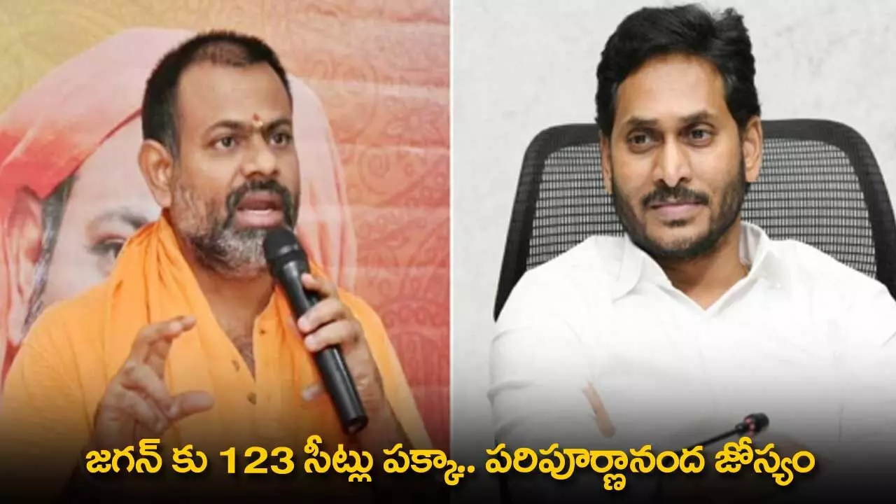 AP : జగన్ కు 123 సీట్లు పక్కా.. పరిపూర్ణానంద జోస్యం AP : జగన్ కు 123 సీట్లు పక్కా.. పరిపూర్ణానంద జోస్యం