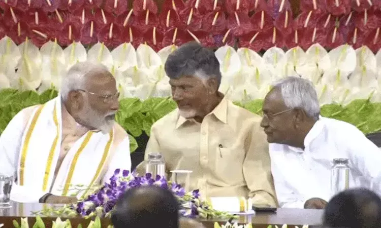 పార్లమెంటులో మెగా మీట్.. మోదీతో చంద్రబాబు, నితీష్ మంతనాలు