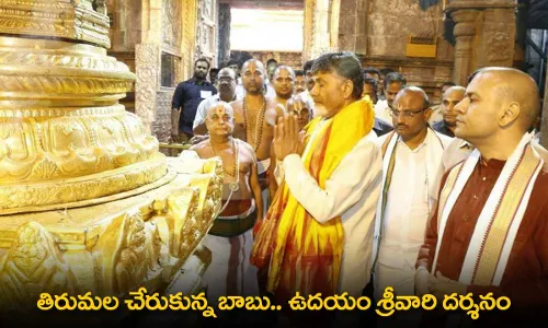 AP : తిరుమల చేరుకున్న బాబు.. ఉదయం శ్రీవారి దర్శనం AP : తిరుమల చేరుకున్న బాబు.. ఉదయం శ్రీవారి దర్శనం
