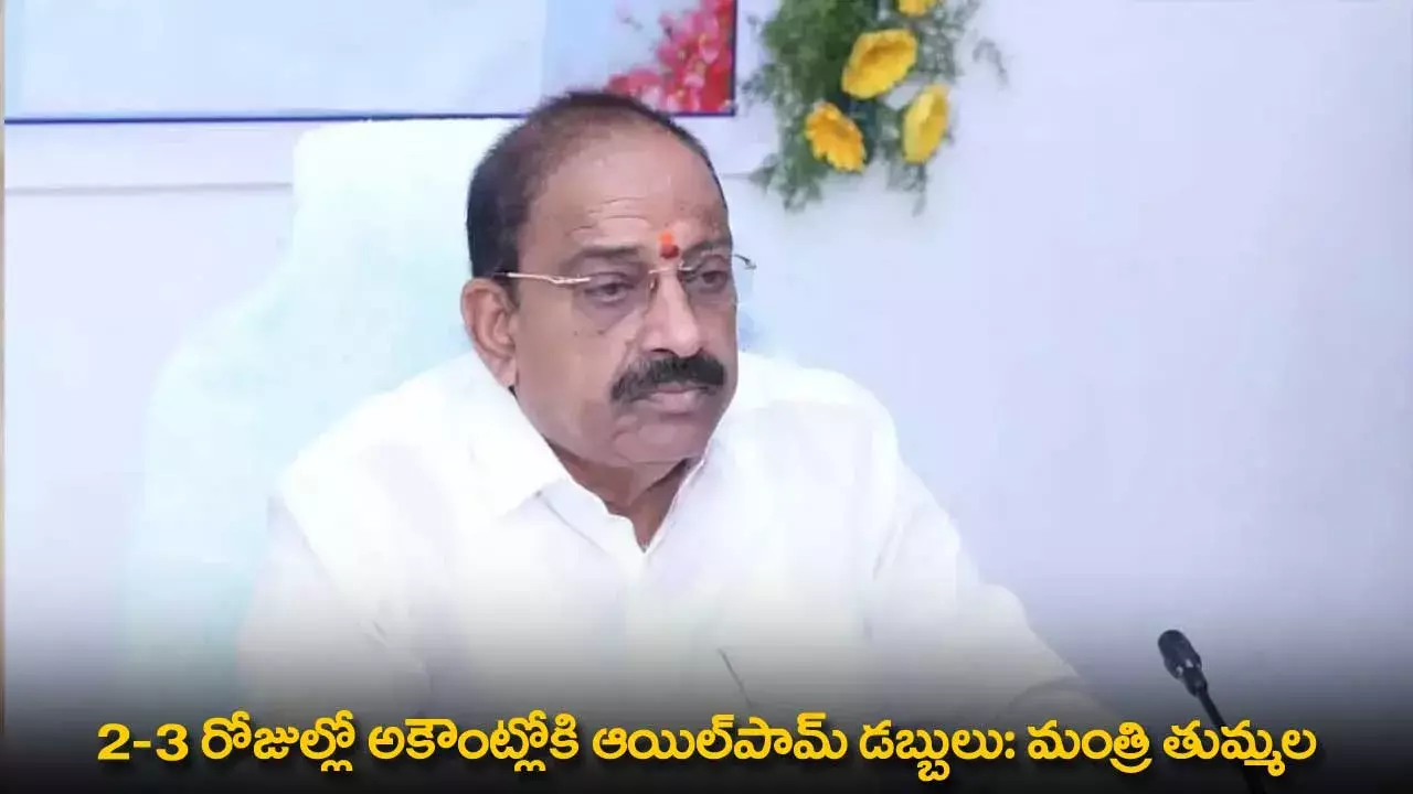 Minister Tummala : 2-3 రోజుల్లో అకౌంట్లోకి ఆయిల్పామ్ డబ్బులు: మంత్రి తుమ్మల Minister Tummala : 2-3 రోజుల్లో అకౌంట్లోకి ఆయిల్పామ్ డబ్బులు: మంత్రి తుమ్మల