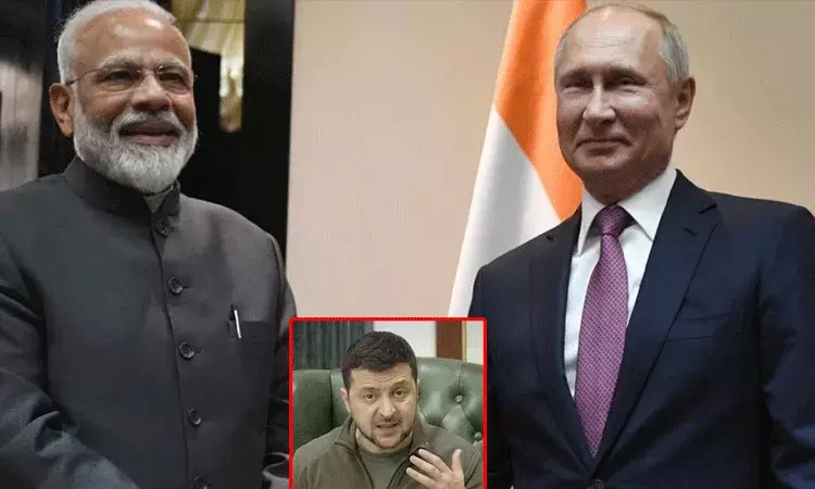 పుతిన్తో ప్రధాని మోదీ భేటీ.. ఉక్రెయిన్ అధ్యక్షుడు జెలెన్స్కీ స్పందన పుతిన్తో ప్రధాని మోదీ భేటీ.. ఉక్రెయిన్ అధ్యక్షుడు జెలెన్స్కీ స్పందన