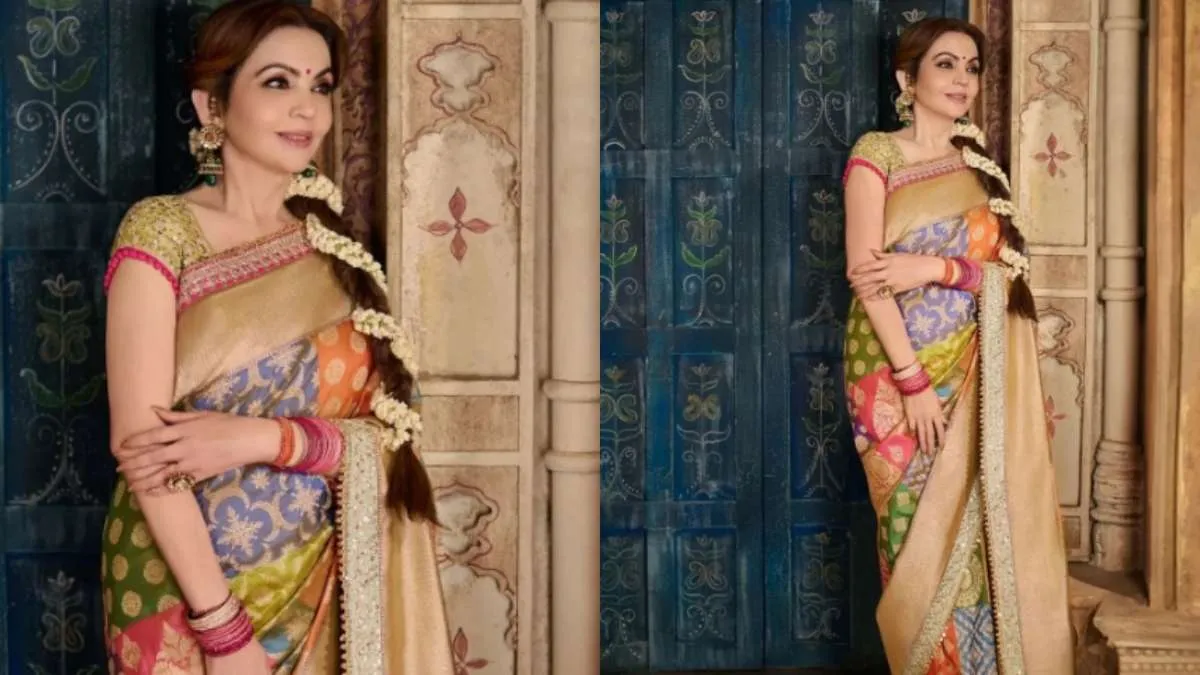 Nita Ambani : మనీష్ మల్హోత్రా డిజైన్ చేసిన రంగకత్ బనారసి చీరలో నీతా అంబానీ Nita Ambani : మనీష్ మల్హోత్రా డిజైన్ చేసిన రంగకత్ బనారసి చీరలో నీతా అంబానీ