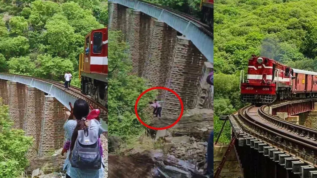 Rajasthan : పట్టాలపై రీలు చేస్తుండగా రైలు