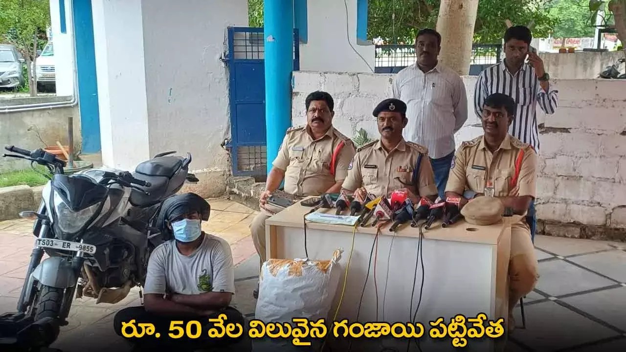 TG : రూ. 50 వేల విలువైన గంజాయి పట్టివేత TG : రూ. 50 వేల విలువైన గంజాయి పట్టివేత