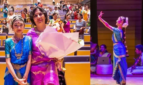 Chinese Bharatanatyam : భరతనాట్యంలో చైనా బాలిక అరంగేట్రం