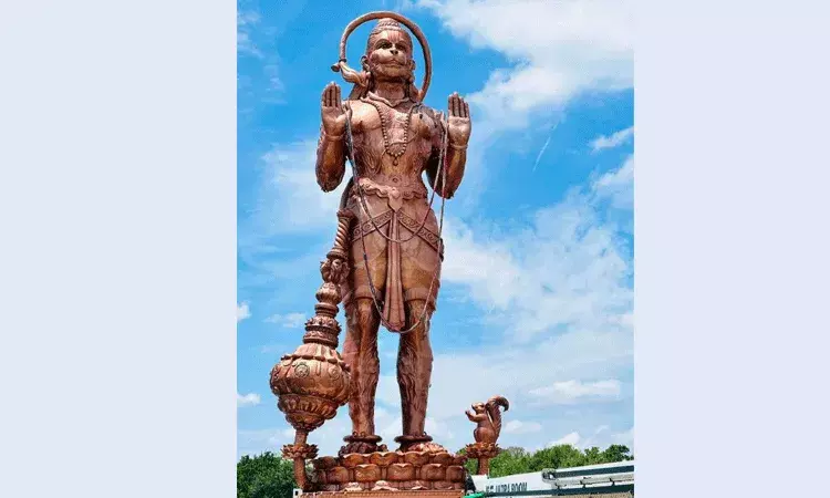 టెక్సాస్లో 90 అడుగుల ఎత్తైన హనుమంతుని కాంస్య విగ్రహం ఆవిష్కరణ.. టెక్సాస్లో 90 అడుగుల ఎత్తైన హనుమంతుని కాంస్య విగ్రహం ఆవిష్కరణ..