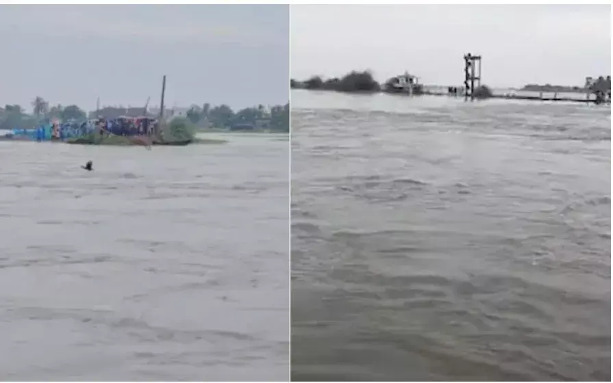 FLOODS: కొల్లేరుకు బుడమేరు వరద.. రాకపోకలు బంద్ FLOODS: కొల్లేరుకు బుడమేరు వరద.. రాకపోకలు బంద్