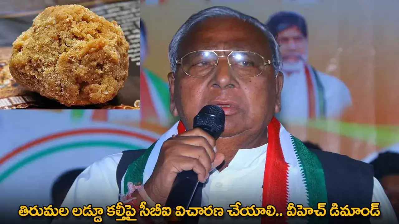 TTD : తిరుమల లడ్డూ కల్తీపై సీబీఐ విచారణ చేయాలి.. వీహెచ్ డిమాండ్ TTD : తిరుమల లడ్డూ కల్తీపై సీబీఐ విచారణ చేయాలి.. వీహెచ్ డిమాండ్