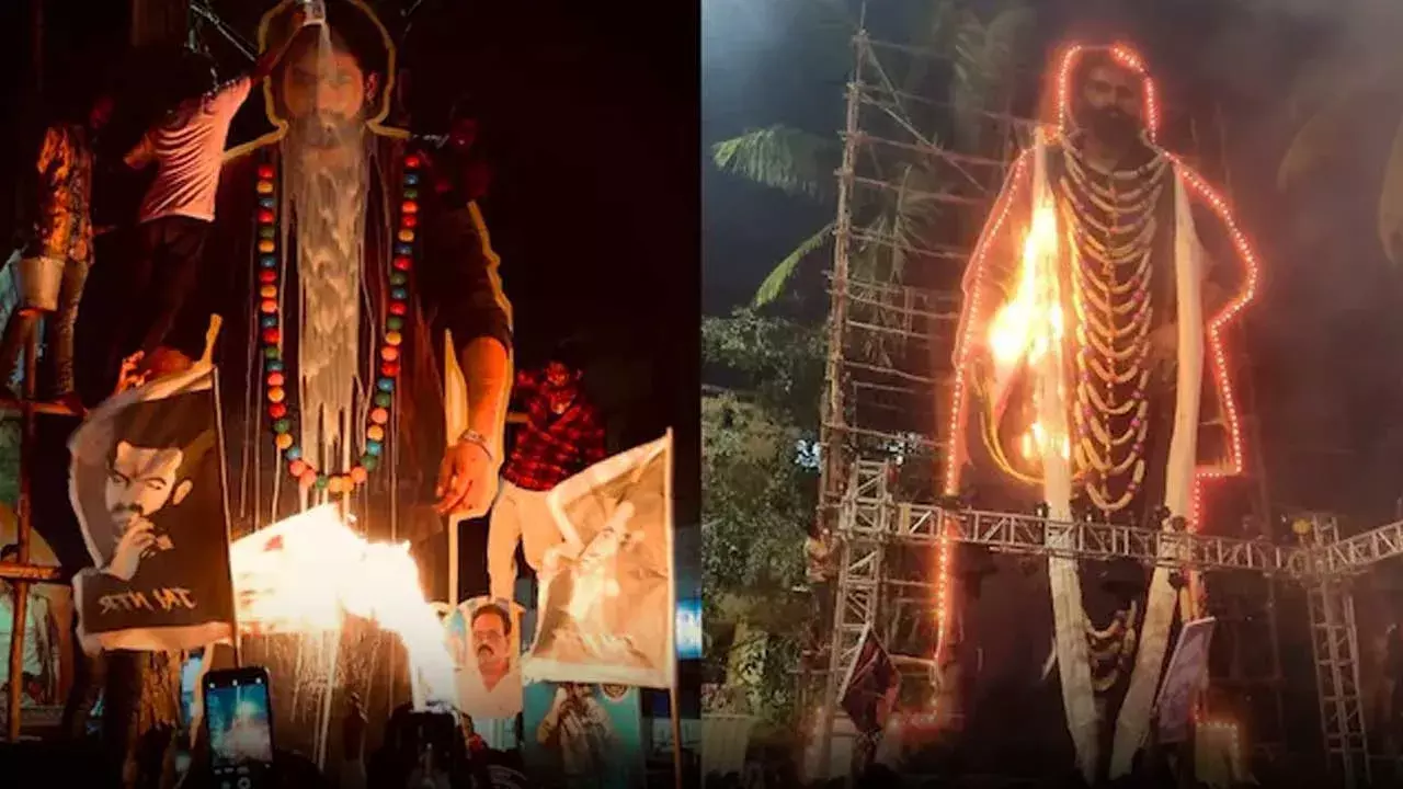 Jr NTR : ఆర్టీసీ క్రాస్ రోడ్స్ లో తారక్ కటౌట్కు నిప్పు Jr NTR : ఆర్టీసీ క్రాస్ రోడ్స్ లో తారక్ కటౌట్కు నిప్పు