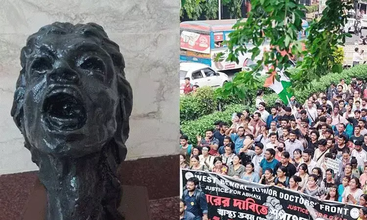 RG Kar: హాస్పిటల్ ఆవరణలో విగ్రహం.. తృణమూల్ నాయకుడు విమర్శలు RG Kar: హాస్పిటల్ ఆవరణలో విగ్రహం.. తృణమూల్ నాయకుడు విమర్శలు