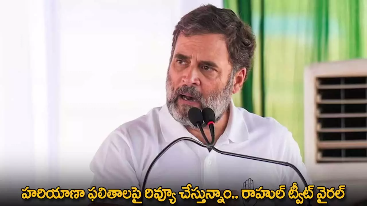 Rahul Gandhi : హరియాణా ఫలితాలపై రివ్యూ చేస్తున్నాం.. రాహుల్ ట్వీట్ వైరల్ Rahul Gandhi : హరియాణా ఫలితాలపై రివ్యూ చేస్తున్నాం.. రాహుల్ ట్వీట్ వైరల్