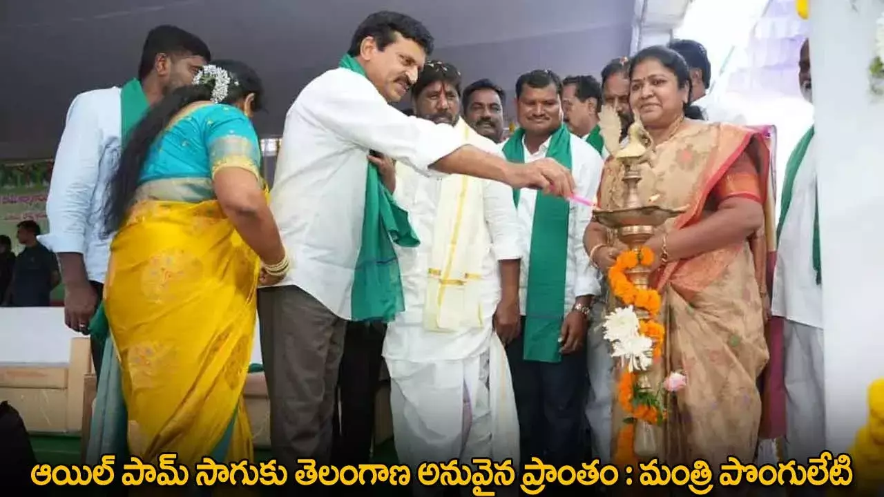 TG : ఆయిల్ పామ్ సాగుకు తెలంగాణ అనువైన ప్రాంతం : మంత్రి పొంగులేటి TG : ఆయిల్ పామ్ సాగుకు తెలంగాణ అనువైన ప్రాంతం : మంత్రి పొంగులేటి