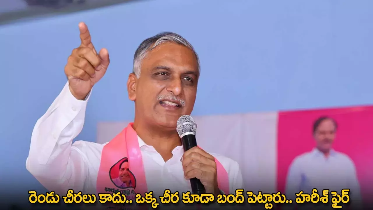 Harish Rao : రెండు చీరలు కాదు.. ఒక్క చీర కూడా బంద్ పెట్టారు.. హరీశ్ ఫైర్