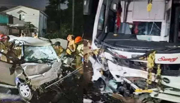 Tragedy: అయ్యప్ప భక్తుల బస్సును ఢీకొట్టిన కారు..