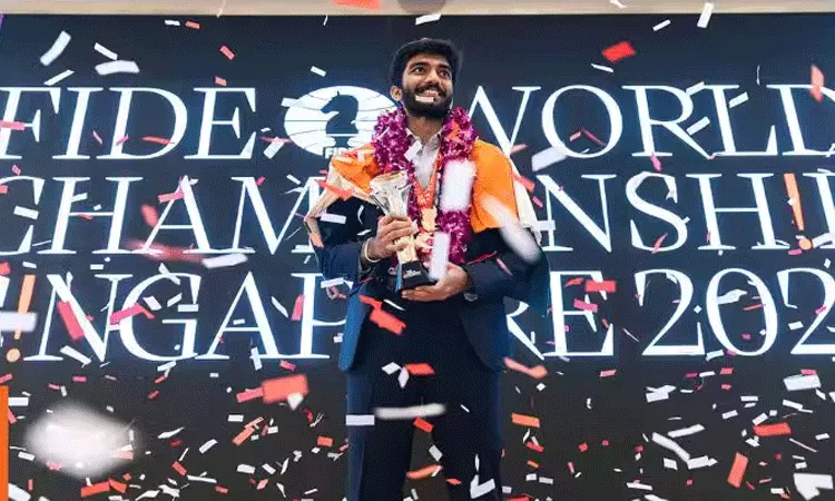 స్వదేశానికి తిరిగి వచ్చిన ప్రపంచ చెస్ ఛాంపియన్ గుకేష్ కి చెన్నై విమానాశ్రయంలో ఘన స్వాగతం.. స్వదేశానికి తిరిగి వచ్చిన ప్రపంచ చెస్ ఛాంపియన్ గుకేష్ కి చెన్నై విమానాశ్రయంలో ఘన స్వాగతం..