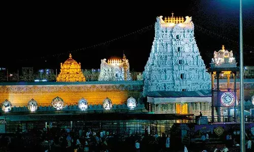 TTD : గరుడాద్రి వద్ద సరికొత్త లైటింగ్.. లుక్కు మార్చేస్తున్న టీటీడీ TTD : గరుడాద్రి వద్ద సరికొత్త లైటింగ్.. లుక్కు మార్చేస్తున్న టీటీడీ