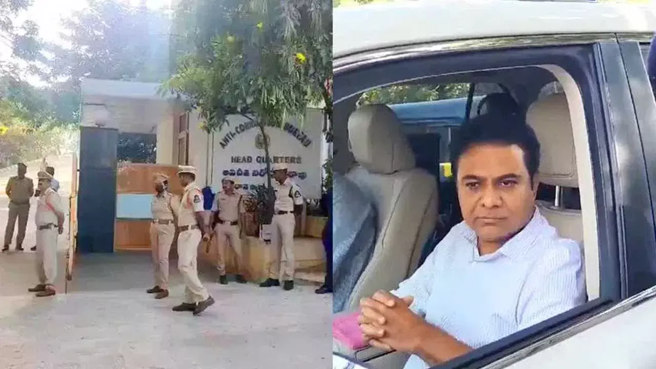 KTR : కేటీఆర్ యూటర్న్.. ఏసీబీ ఆఫీస్ వద్ద హైడ్రామా KTR : కేటీఆర్ యూటర్న్.. ఏసీబీ ఆఫీస్ వద్ద హైడ్రామా