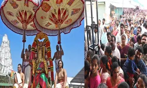 Rathasapthami : రథ సప్తమి.. ఆలయాలకు పోటెత్తిన భక్తులు Rathasapthami : రథ సప్తమి.. ఆలయాలకు పోటెత్తిన భక్తులు