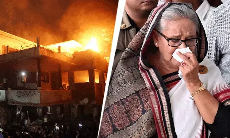 Bangladesh: మాజీ ప్రధాని షేక్ హసీనా తండ్రి ఇంటికి నిప్పు పెట్టిన నిరసన కారులు..