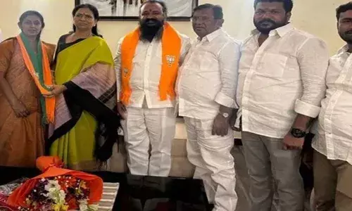 TG : స్థానిక ఎన్నికల వేళ బీజేపీలోకి కాంగ్రెస్ నేతల వలస TG : స్థానిక ఎన్నికల వేళ బీజేపీలోకి కాంగ్రెస్ నేతల వలస
