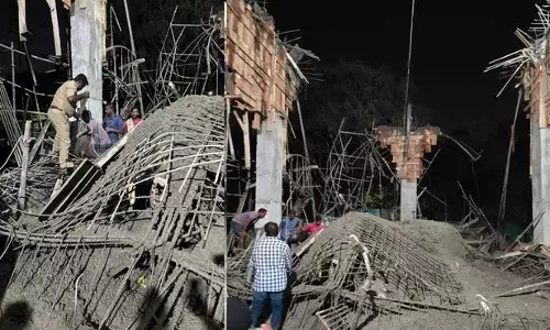 HCU:హెచ్‌సీయూలో కుప్పకూలిన భవనం