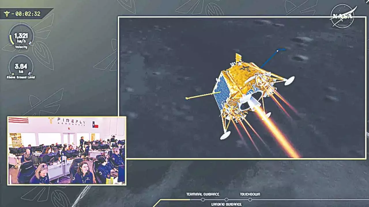 Blue Ghost: జాబిల్లిపై దిగిన బ్లూ ఘోస్ట్ లూనార్ ల్యాండర్ Blue Ghost: జాబిల్లిపై దిగిన బ్లూ ఘోస్ట్ లూనార్ ల్యాండర్